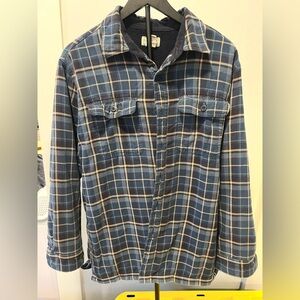 L.L. Bean Men's Navy Plaid Shirt Jacket